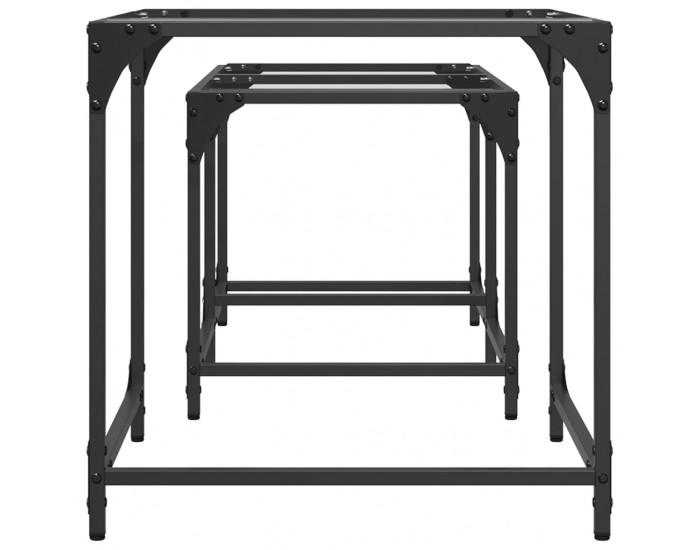 Sonata H Стифиращи кафе маси, 2 бр, с прозрачен стъклен плот, стомана