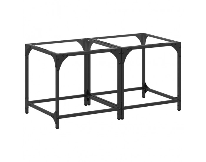 Sonata H Маси за кафе с прозрачен стъклен плот 2 бр 40x40x40 см стомана