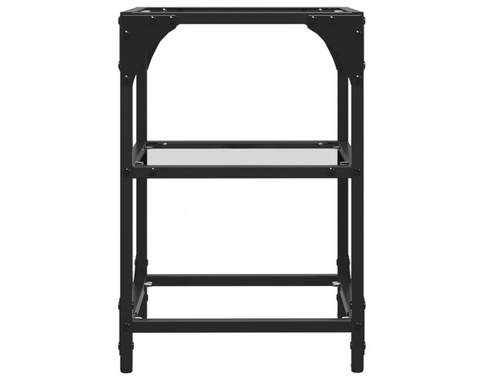 Sonata H Маси за кафе с прозрачен стъклен плот 2 бр 30x30x45 см стомана