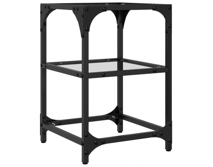 Sonata H Маси за кафе с прозрачен стъклен плот 2 бр 30x30x45 см стомана