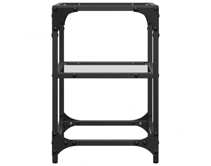 Sonata H Маси за кафе с прозрачен стъклен плот 2 бр 30x30x45 см стомана