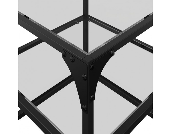 Sonata H Маса за кафе с прозрачен стъклен плот 40x40x45 см стомана