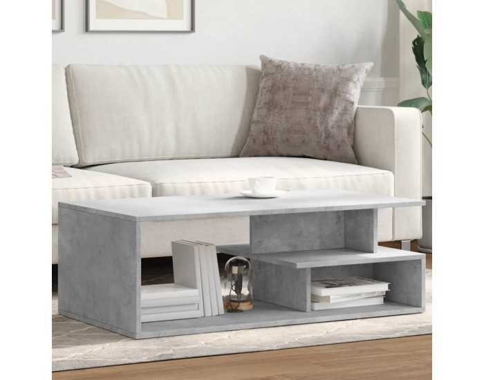 Sonata H Кафе маса, бетонно сива, 102x55x35 см, инженерно дърво