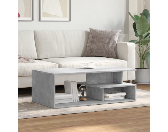 Sonata H Кафе маса, бетонно сива, 102x55x35 см, инженерно дърво