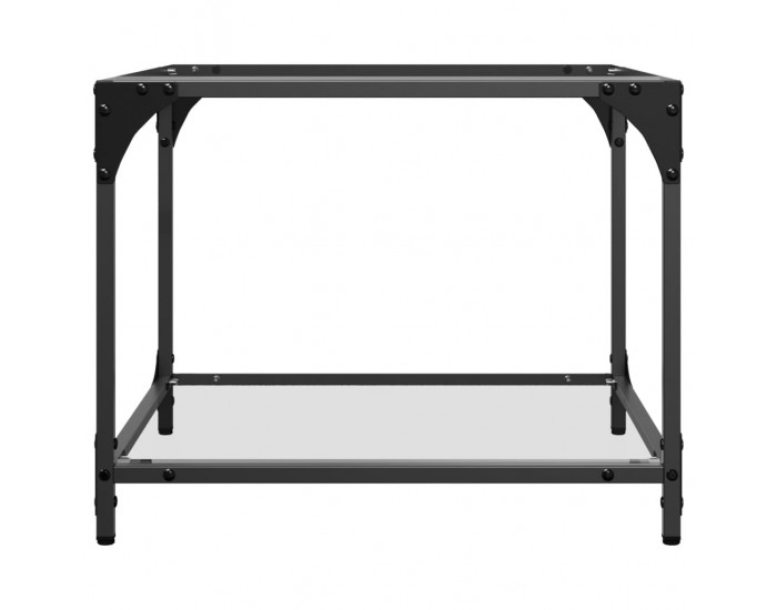 Sonata H Маси за кафе с прозрачен стъклен плот 2 бр 50x50x40 см стомана