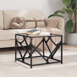 Sonata H Маса за кафе с прозрачен стъклен плот 50x50x41 см стомана - Маси