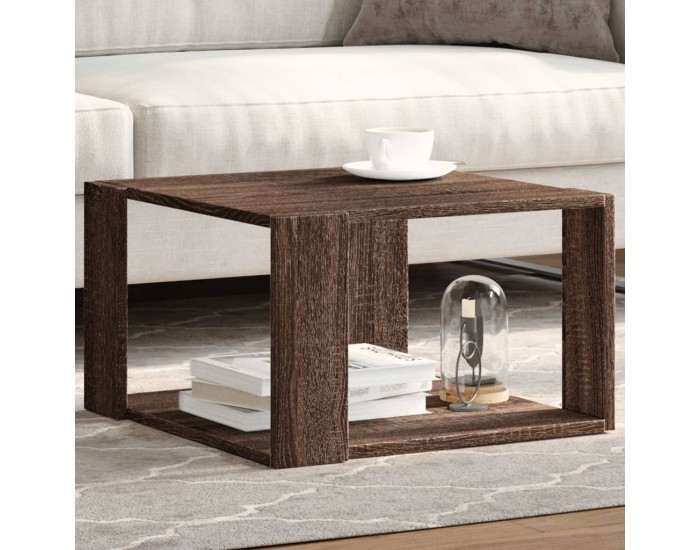 Sonata H Кафе маса, кафяв дъб, 51,5x51,5x30 см, инженерно дърво