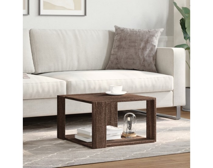 Sonata H Кафе маса, кафяв дъб, 51,5x51,5x30 см, инженерно дърво