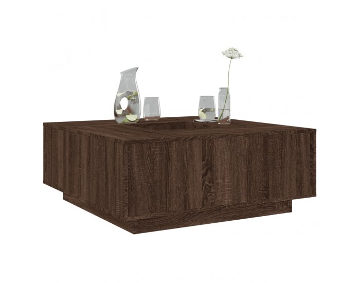 Sonata H Кафе маса, кафяв дъб, 100x100x40 см, инженерно дърво