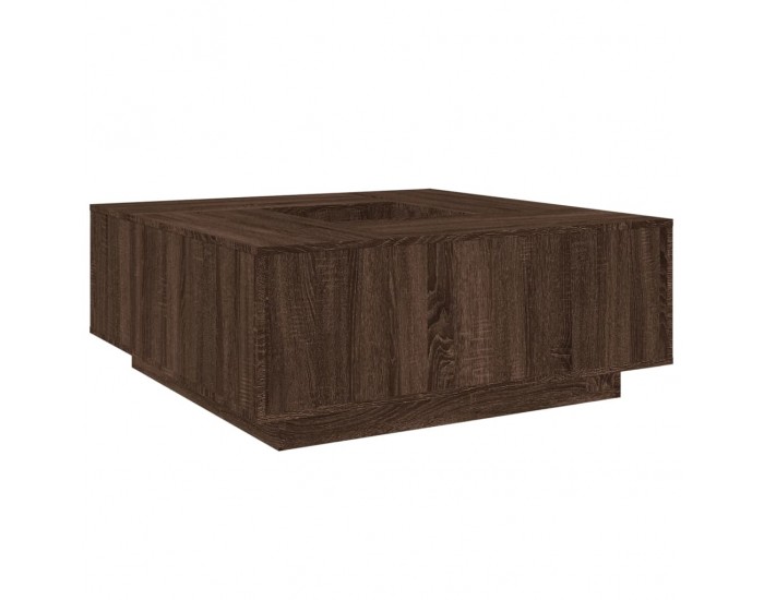 Sonata H Кафе маса, кафяв дъб, 100x100x40 см, инженерно дърво