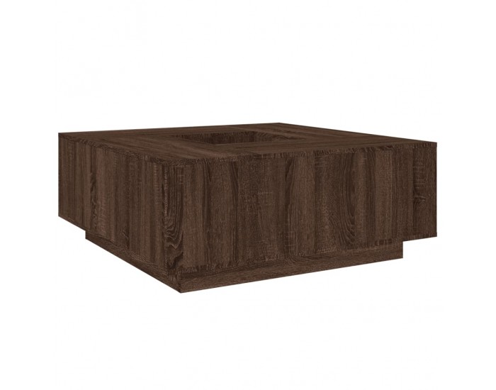 Sonata H Кафе маса, кафяв дъб, 100x100x40 см, инженерно дърво