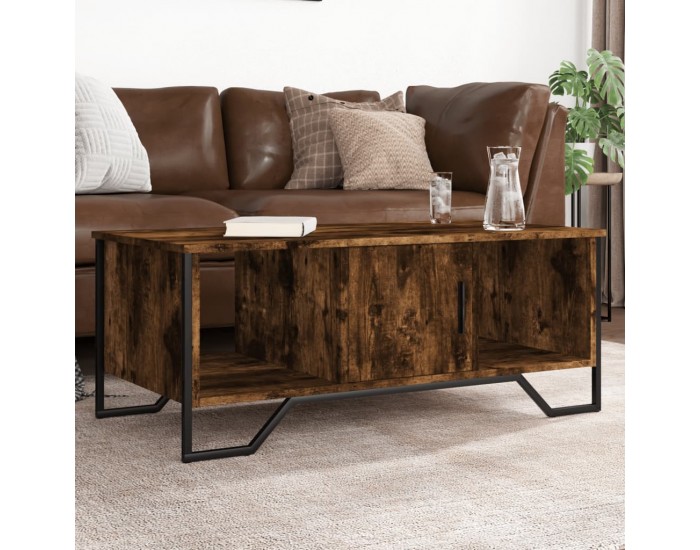 Sonata H Кафе маса, опушен дъб, 100x51x40 см, инженерно дърво