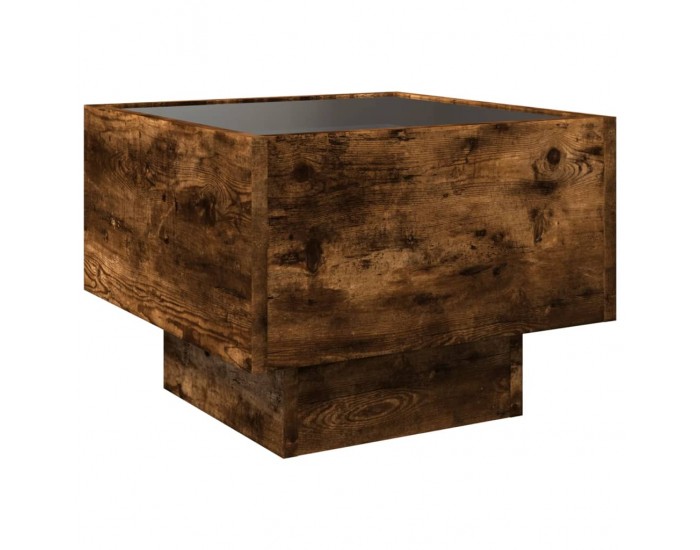 Sonata H Помощна маса с LED опушен дъб 40x40x30 см инженерно дърво