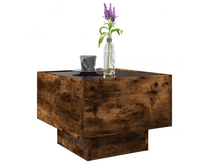 Sonata H Помощна маса с LED опушен дъб 40x40x30 см инженерно дърво