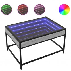 Sonata H Маса за кафе с Infinity LED, сив сонома, 70x50x41 см - Холни маси