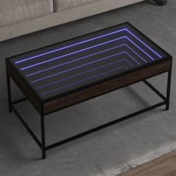 Sonata H Маса за кафе с Infinity LED, кафяв дъб, 90x50x41 см - Холни маси