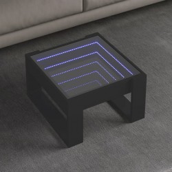 Sonata H Маса за кафе с Infinity LED, черна, 50x53x30 см - Холни маси