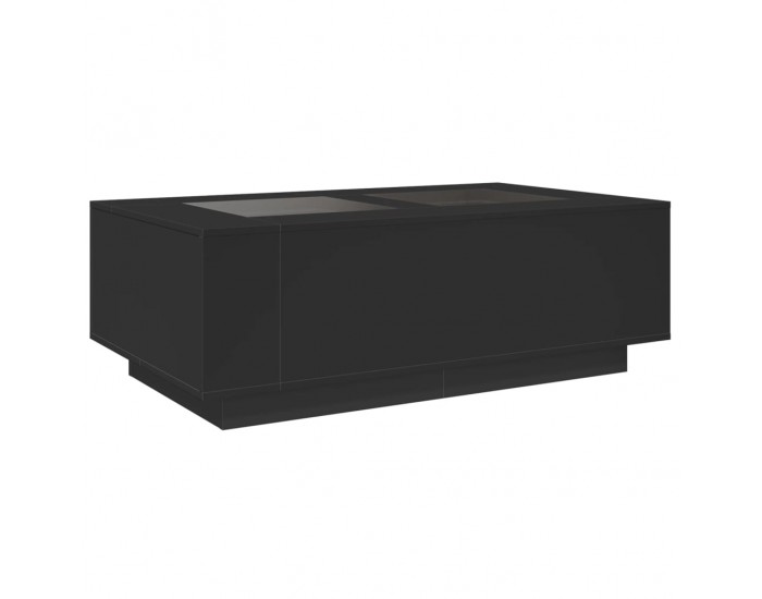 Sonata H Маса за кафе с Infinity LED, черна, 116x69x40 см