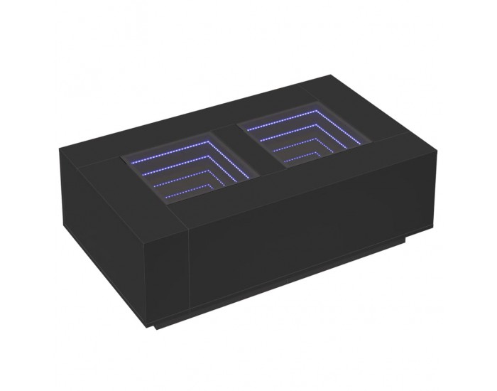 Sonata H Маса за кафе с Infinity LED, черна, 116x69x40 см