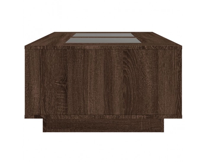 Sonata H Маса за кафе с Infinity LED, кафяв дъб, 116x69x40 см