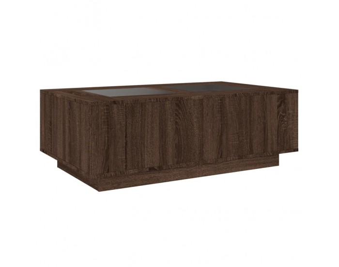 Sonata H Маса за кафе с Infinity LED, кафяв дъб, 116x69x40 см