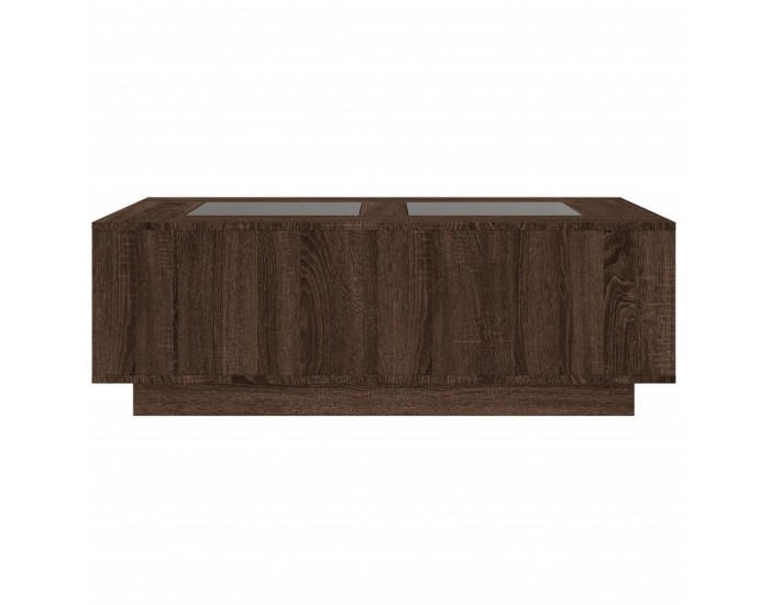 Sonata H Маса за кафе с Infinity LED, кафяв дъб, 116x69x40 см