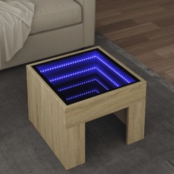 Sonata H Маса за кафе с Infinity LED, дъб сонома, 40x40x30 см - Холни маси