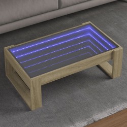Sonata H Маса за кафе с Infinity LED, сонома дъб, 90x53x30 см - Маси