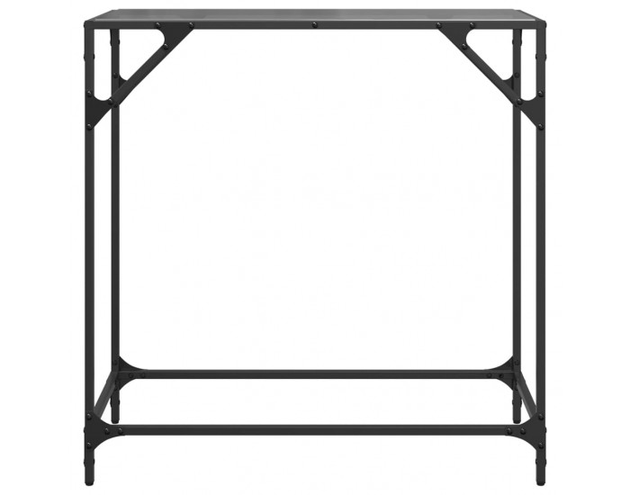 Sonata H Конзолна маса с черен стъклен плот 80x35x81 см стомана