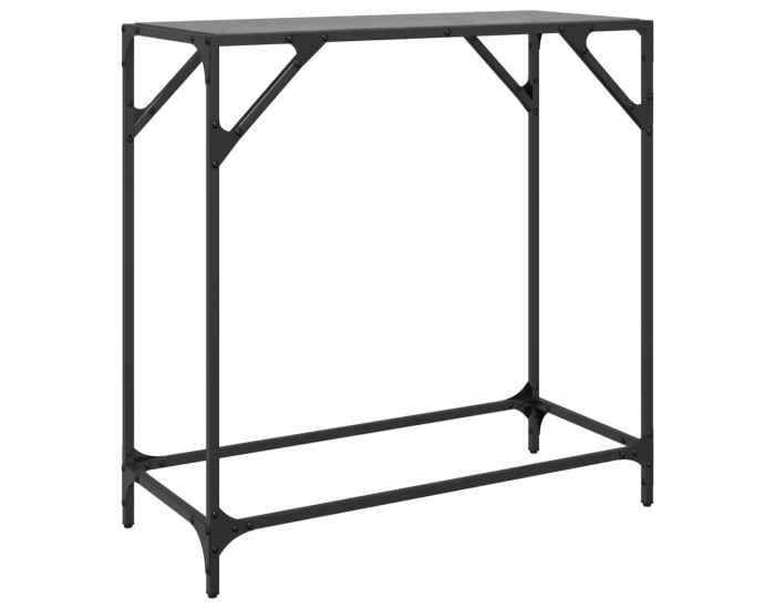 Sonata H Конзолна маса с черен стъклен плот 80x35x81 см стомана