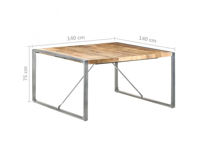 Sonata H Трапезна маса, 140x140x75 cм, грубо мангово дърво