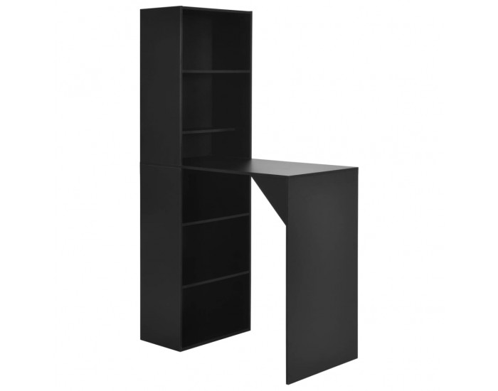 Sonata H Бар маса с шкаф, черна, 115x59x200 см