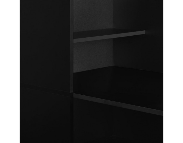 Sonata H Бар маса с шкаф, черна, 115x59x200 см