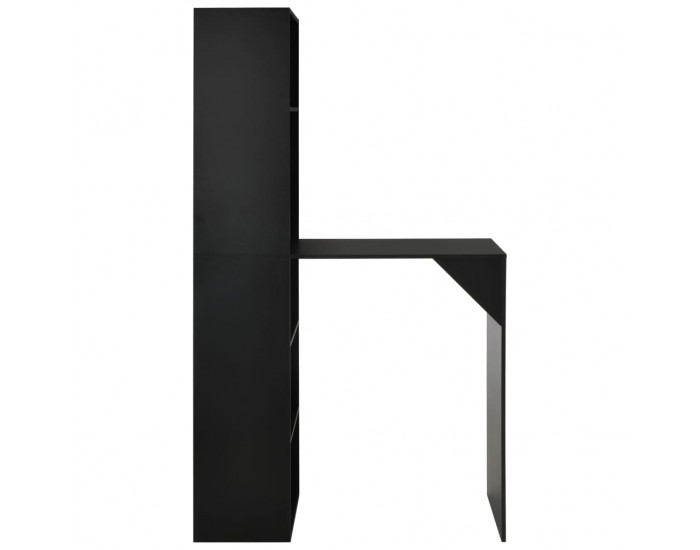 Sonata H Бар маса с шкаф, черна, 115x59x200 см