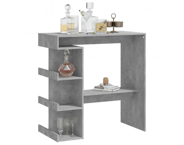 Sonata H Бар маса с рафтове бетонно сива 100x50x101,5 см инженерно дърво
