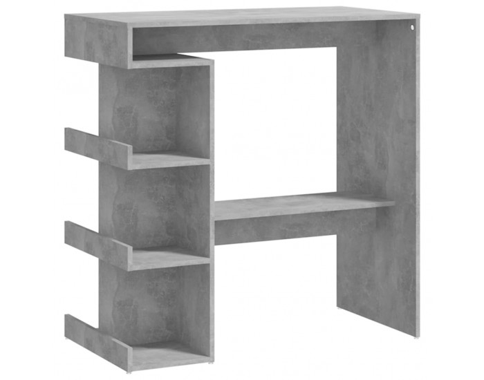 Sonata H Бар маса с рафтове бетонно сива 100x50x101,5 см инженерно дърво