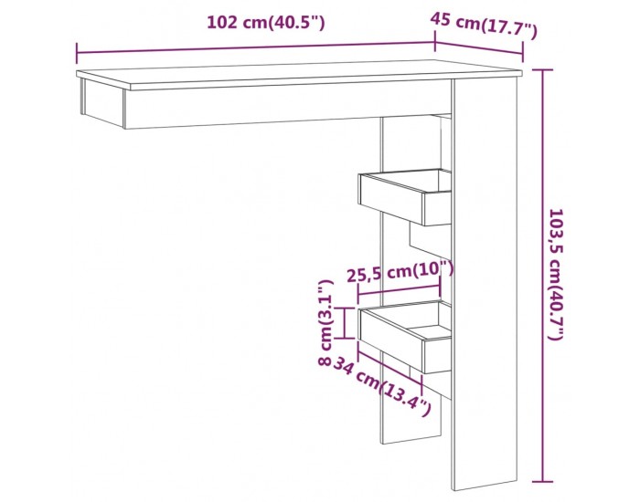 Sonata H Стенна Дъб сонома 102x45x103,5 см, инженерно дърво