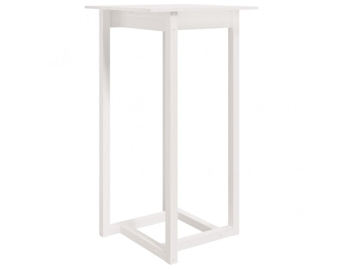 Sonata H Бар маса, бяла, 60x60x110 см, борово дърво масив