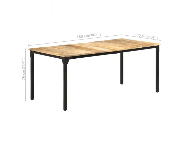 Sonata H Трапезна маса, 180x90x76 cм, грубо мангово дърво