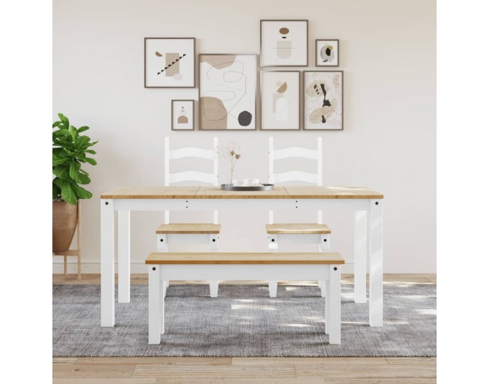 Sonata H Трапезна маса Panama бяла 160x80x75 см бор масив