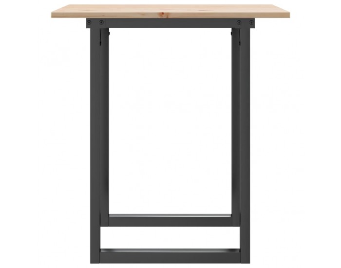 Sonata H Трапезна маса О-образна рамка 70x70x75 см бор масив и чугун