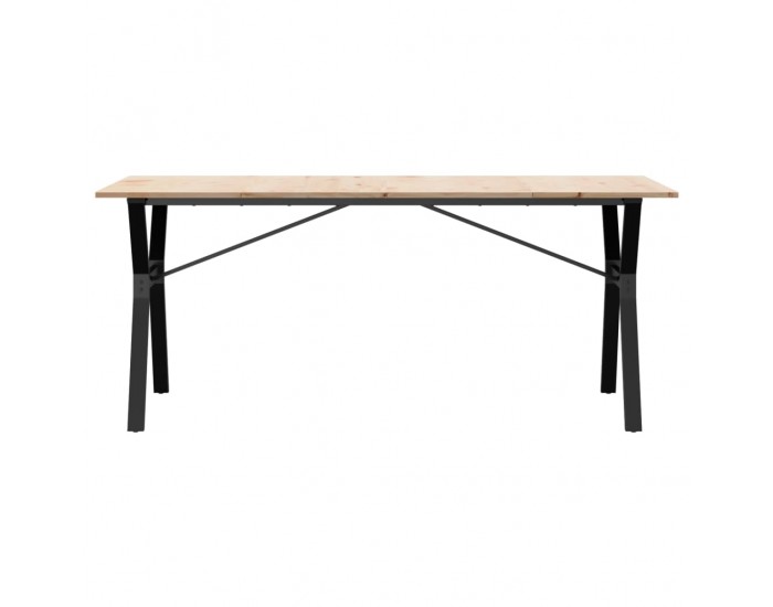 Sonata H Трапезна маса Y-образна рамка 180x90x75 см бор масив и чугун