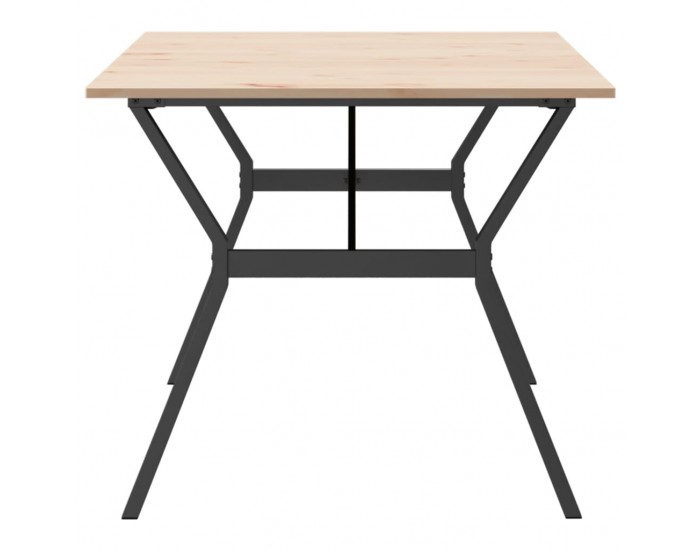 Sonata H Трапезна маса Y-образна рамка 180x90x75 см бор масив и чугун