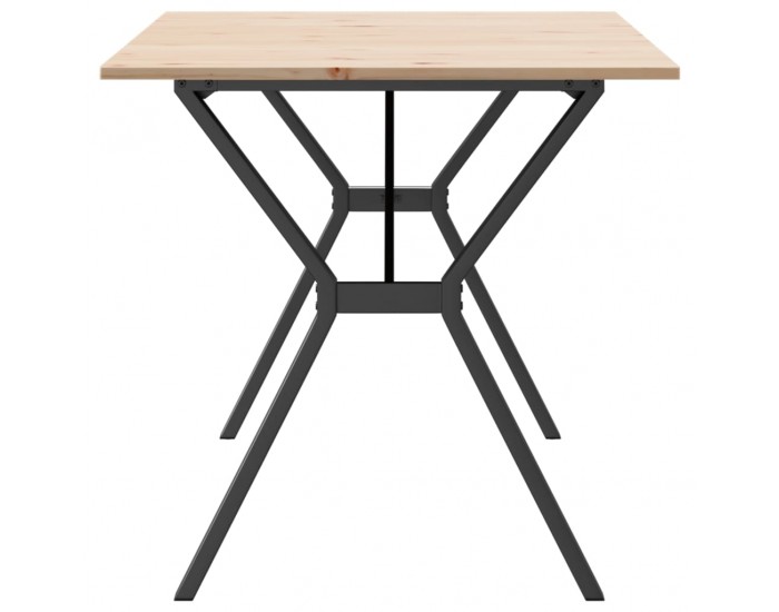 Sonata H Трапезна маса Y-образна рамка 140x80x75 см бор масив и чугун