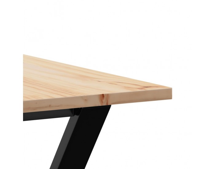 Sonata H Трапезна маса Y-образна рамка 140x80x75 см бор масив и чугун