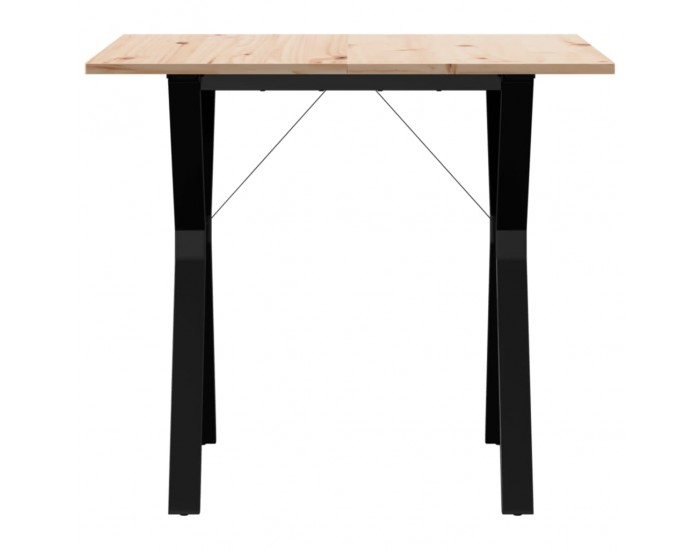 Sonata H Трапезна маса Y-образна рамка 80x80x75 см бор масив и чугун