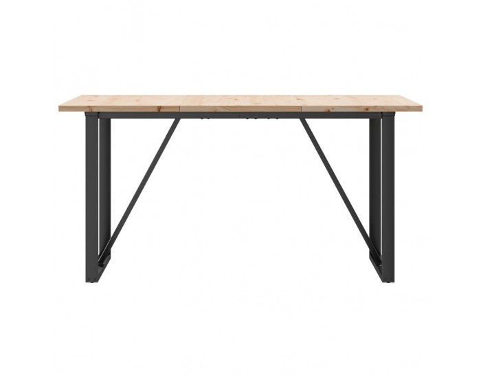 Sonata H Трапезна маса О-образна рамка 160x80x75,5 см бор масив и чугун