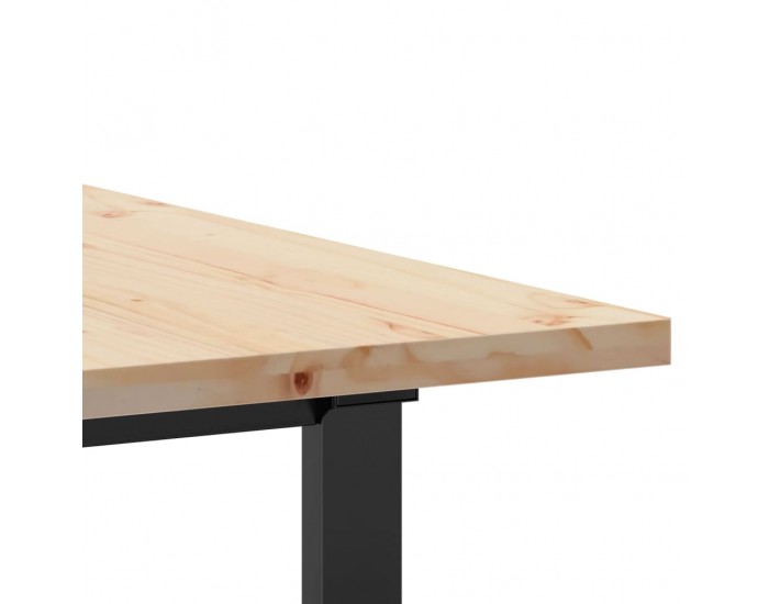 Sonata H Трапезна маса О-образна рамка 160x80x75,5 см бор масив и чугун