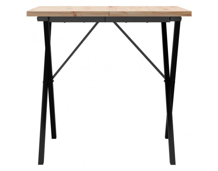 Sonata H Трапезна маса X-образна рамка 90x90x75,5 см бор масив и чугун