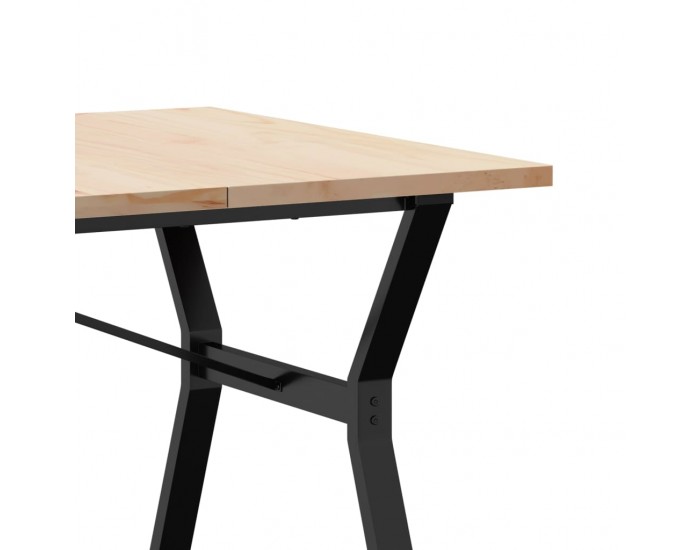 Sonata H Трапезна маса Y-образна рамка 180x90x75,5 см бор масив и чугун